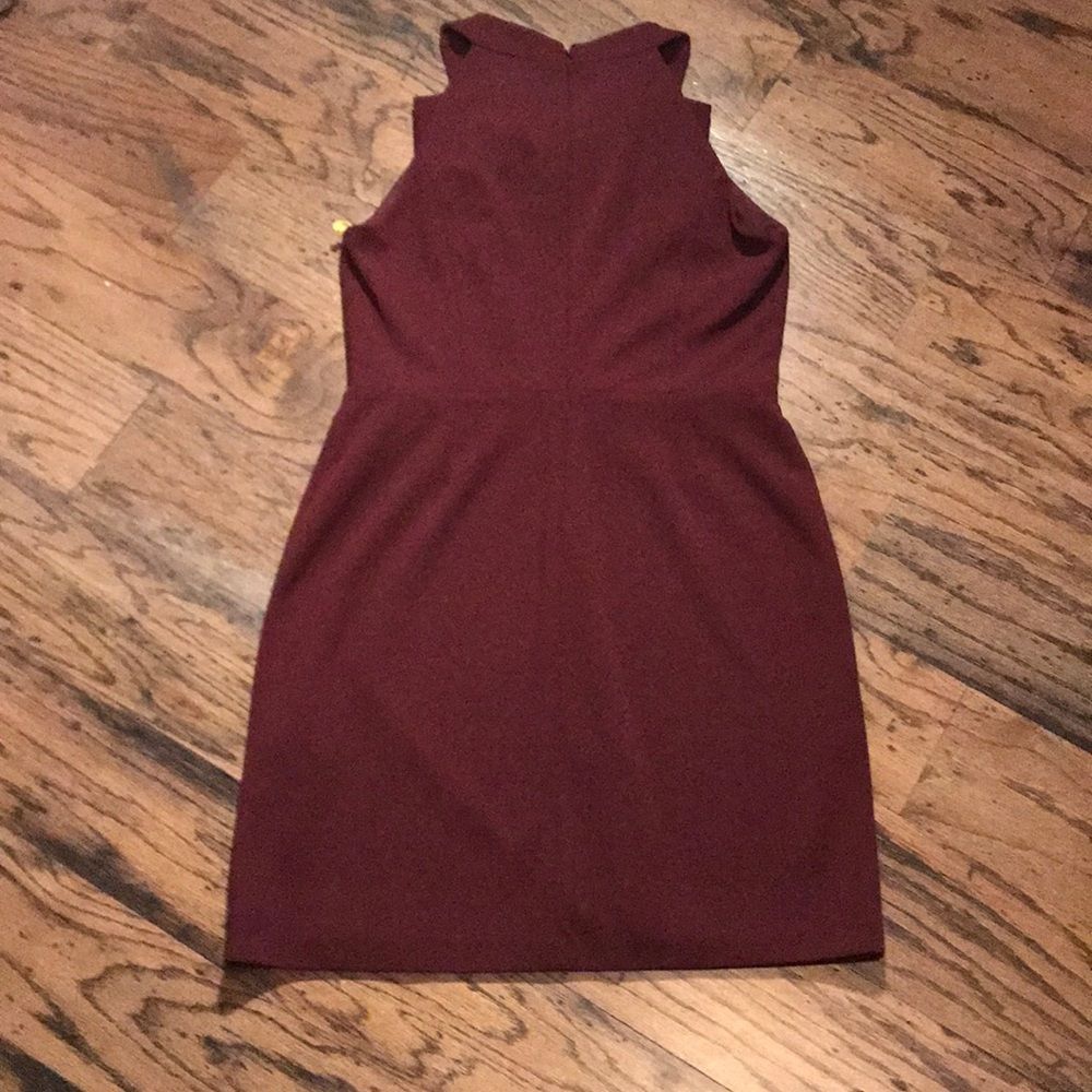 Cece Burgundy/Red bow neck dress Size 10 - Picture 3 of 4